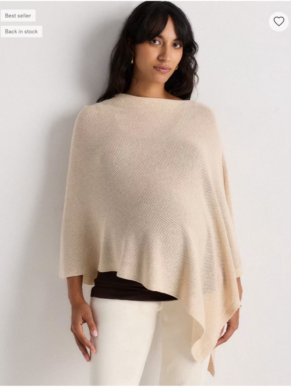 Quince Lightweight Organic Cotton Cashmere Nursing Shawl in Heather Oatmeal